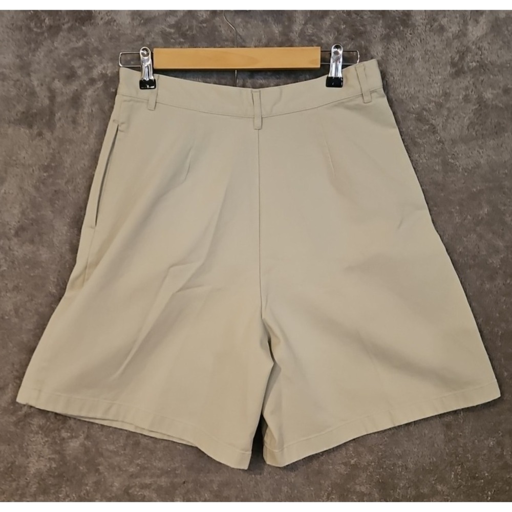 Vtg Polo Ralph Lauren Hi Rise Khaki Shorts Women 8 Cotton Twill Pleated #687 - Picture 3 of 10